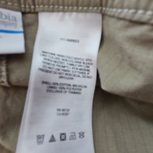 Columbia Omniwick Pants Men's Lg 32 long Zip Off Cargo beige active - Picture 11 of 13